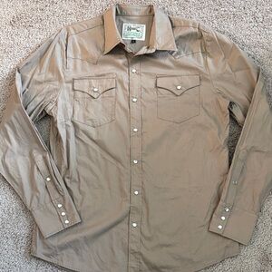 H bar C Tan Button-Down Shirt for Men